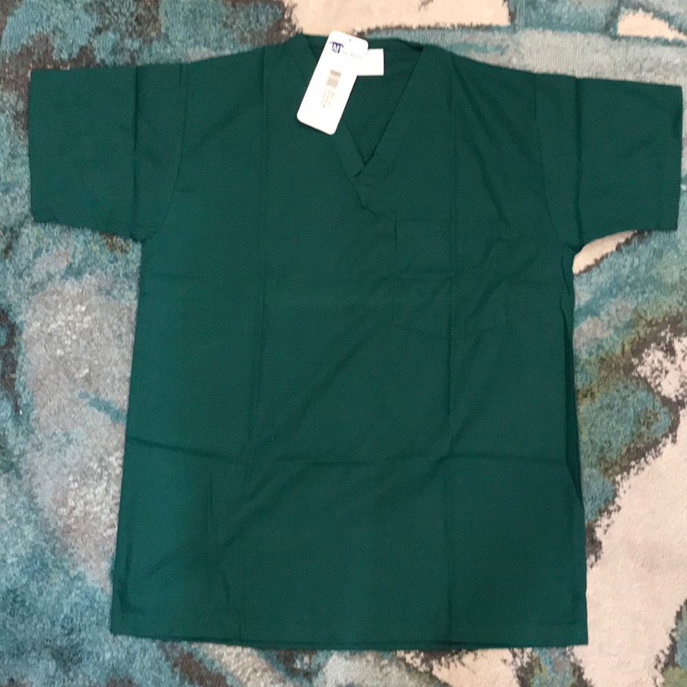 XS green scrub top